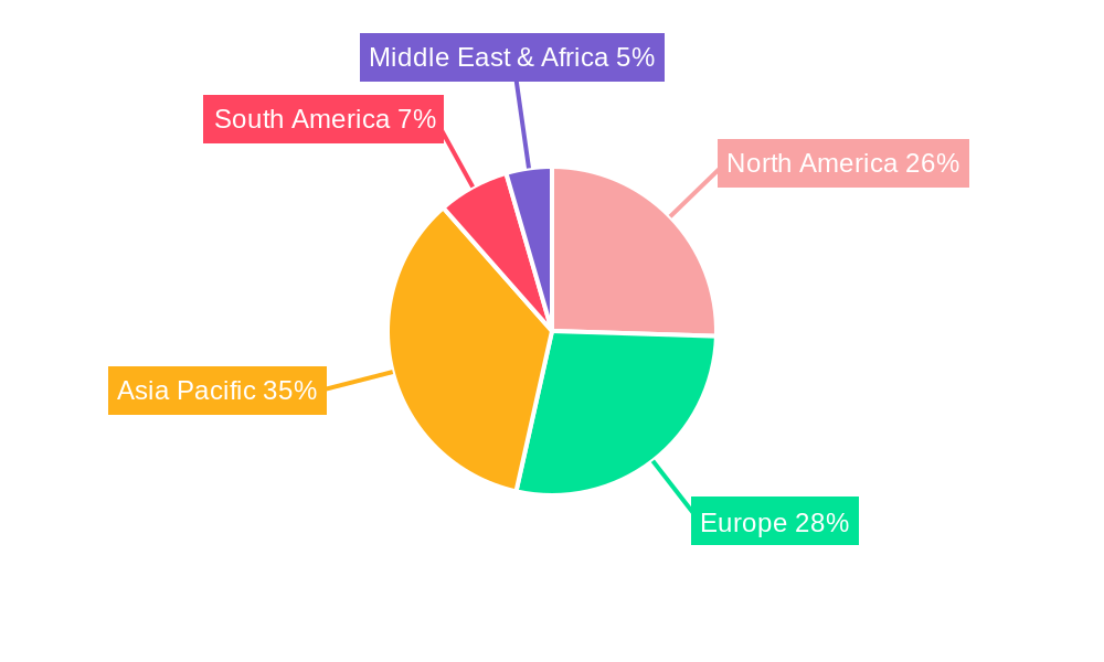 Custom Clothing Market Share by Region - Global Geographic Distribution