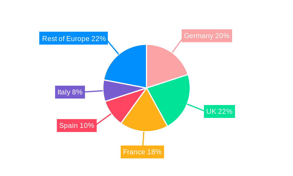Europe Coworking Spaces Market Market Share by Region - Global Geographic Distribution