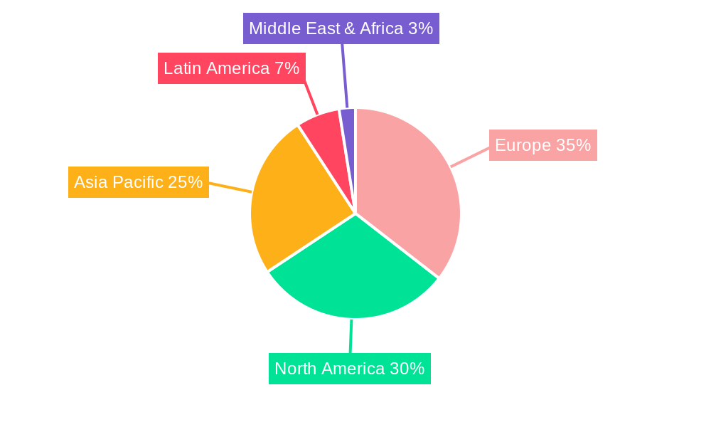 Europe Alcoholic Beverages Packaging Industry Market Share by Region - Global Geographic Distribution