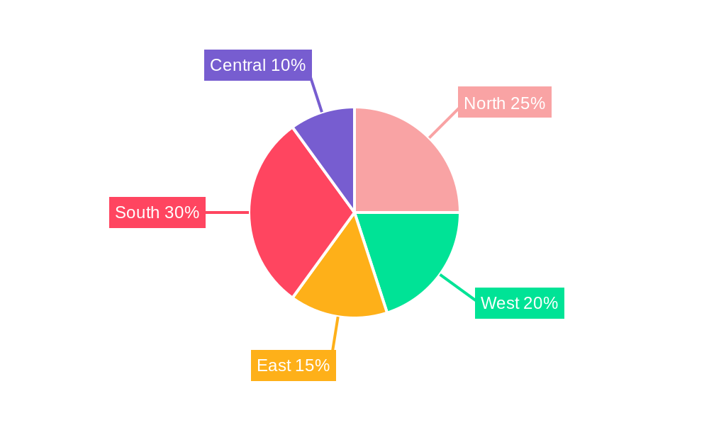 India Cooling Water Treatment Chemicals Market Market Share by Region - Global Geographic Distribution