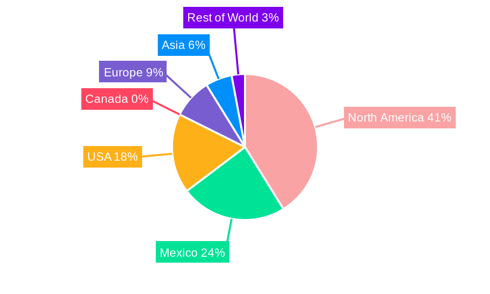 Mexico Automotive Parts Die Casting Market Market Share by Region - Global Geographic Distribution