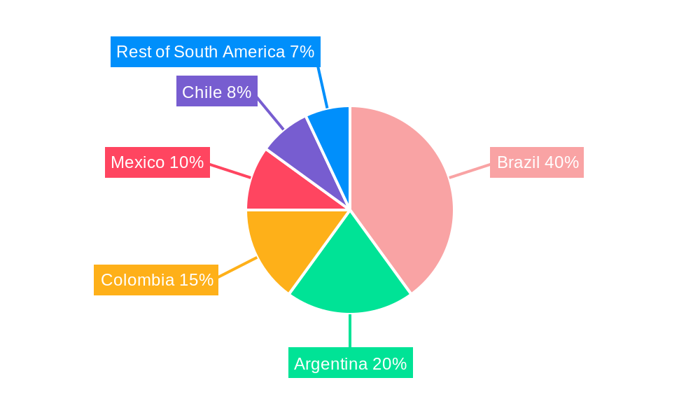 South America Passenger Vehicles Lubricants Market Market Share by Region - Global Geographic Distribution