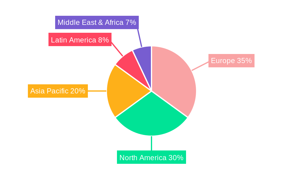 Europe Remote Sensing Satellites Market Market Share by Region - Global Geographic Distribution