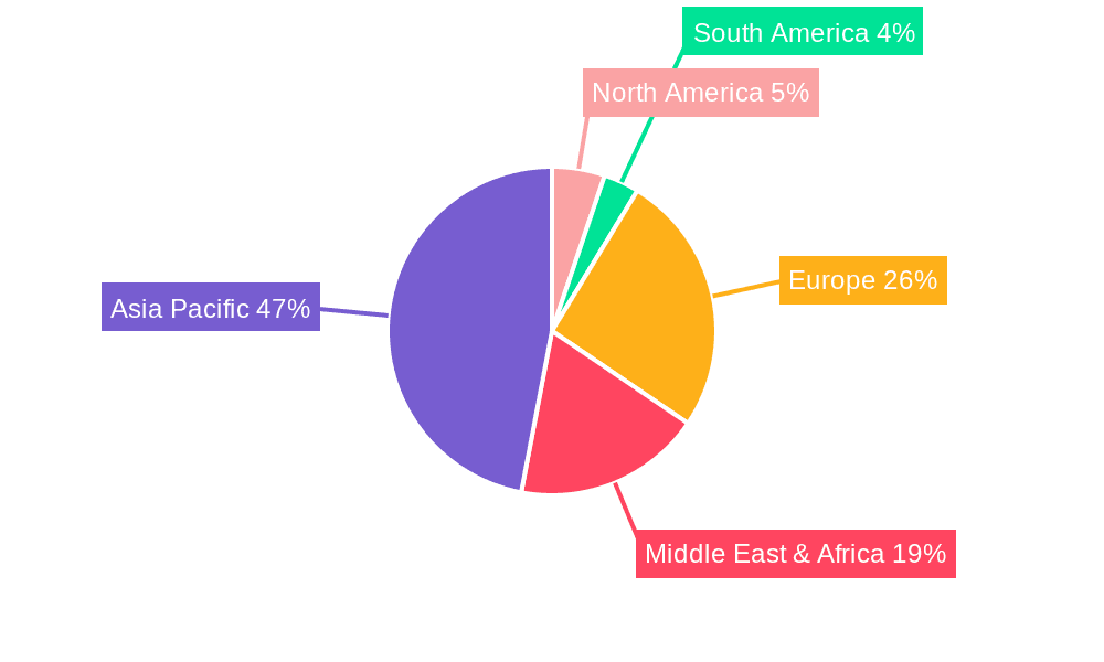 Paints and Coatings Market Bahrain Market Share by Region - Global Geographic Distribution