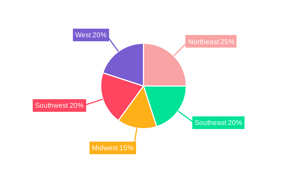 US Air Freight Transport Market Market Share by Region - Global Geographic Distribution
