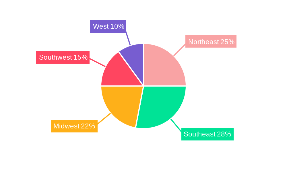 US Wood and Laminate Flooring Market Market Share by Region - Global Geographic Distribution